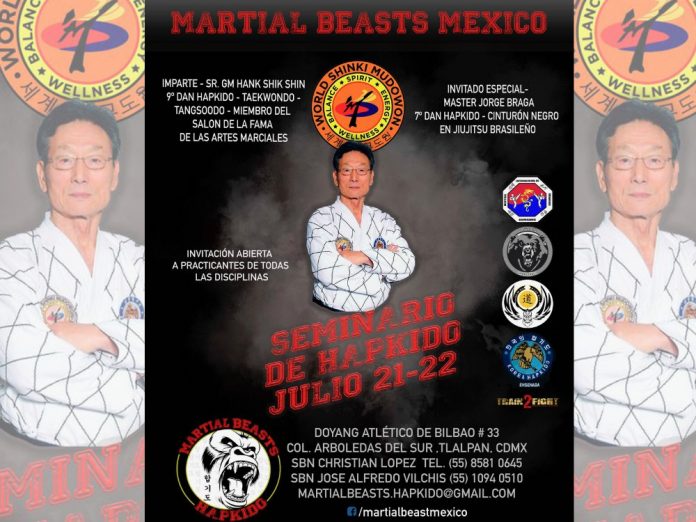 Gran Master (GM) Hank Shik Shin, uno de los grandes exponentes de Hapkido, considerado leyenda viviente del arte marcial a nivel mundial ofrecerá un seminario en la Ciudad de México (CDMX).