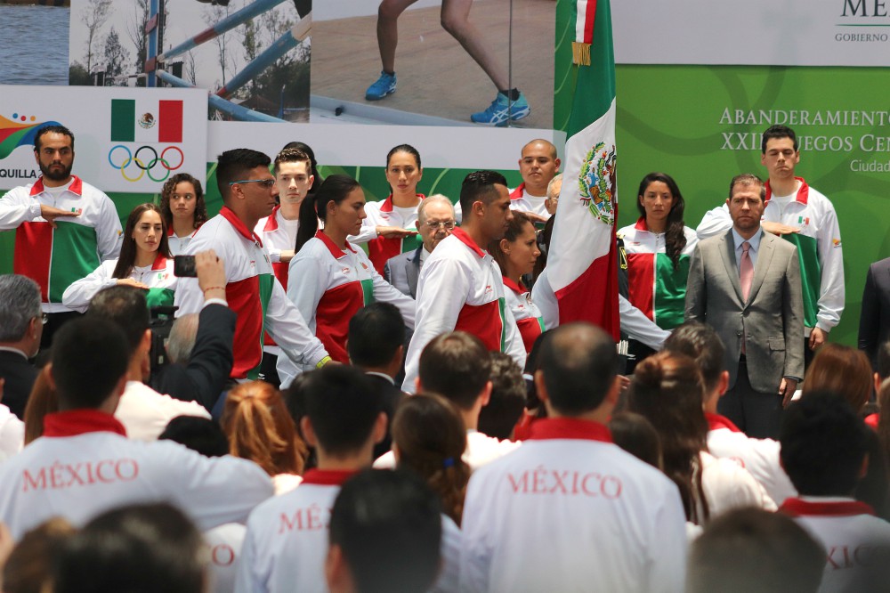 Ceremonia de abanderamiento de la delegación mexicana a JCC Barranquilla 2018.