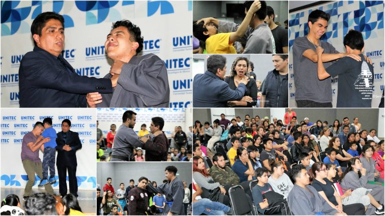 Gran aceptación y audiencia tuvo el Seminario de Defensa Personal que la Asociación Mundial Acudo Ryu México impartió en la Universidad Tecnológica de México (UNITEC), donde estudiantes, padres de familia y visitantes conocieron diferentes técnicas para evitar ser víctimas de un delito o agresión con base en la manipulación de puntos de presión.
