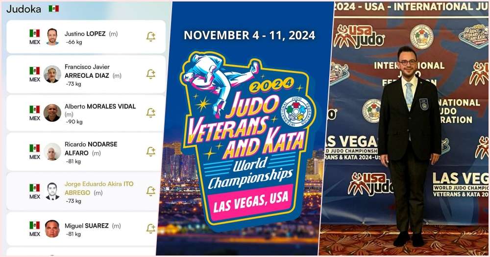 Mexican judokas will compete and another will be a judge at the Las Vegas 2024 Veterans World Championship