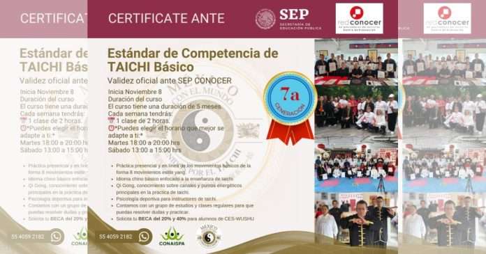 Abren convocatoria para obtener la certificación de Taijiquan con reconocimiento oficial SEP-CONOCER