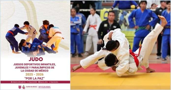 Competidores de Judo CDMX en combate durante torneo oficial.