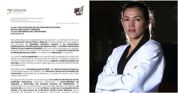 María del Rosario Espinoza dirigirá el Taekwondo en la Olimpiada Nacional 2026 María del Rosario Espinoza dirigirá el Taekwondo en la Olimpiada Nacional 2026