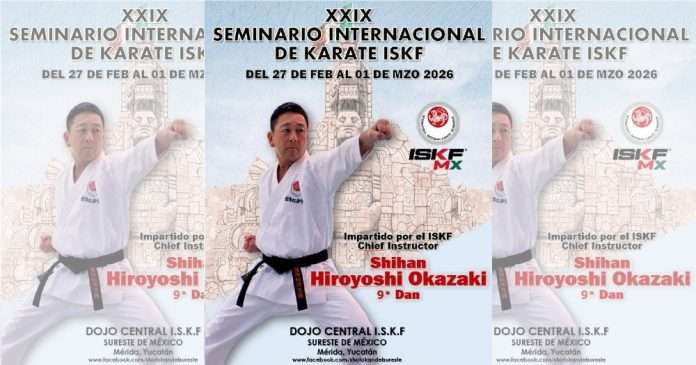 Shihan Hiroyoshi Okazaki impartirá seminario de Karate Shotokan tradicional.