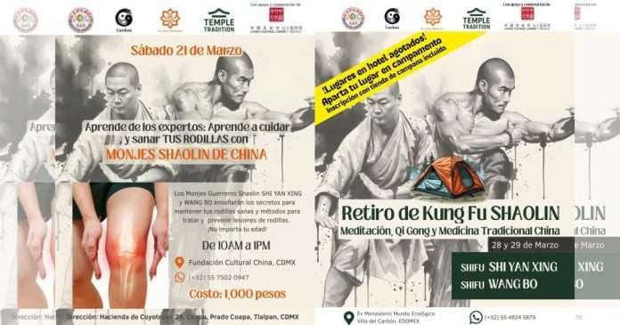 Monjes Shaolin impartirán Taller de Salud y Retiro de Kung Fu en México