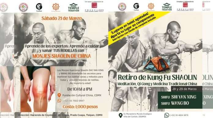 Monjes Shaolin impartirán Taller de Salud y Retiro de Kung Fu en México Monjes Shaolin impartirán Taller de Salud y Retiro de Kung Fu en México