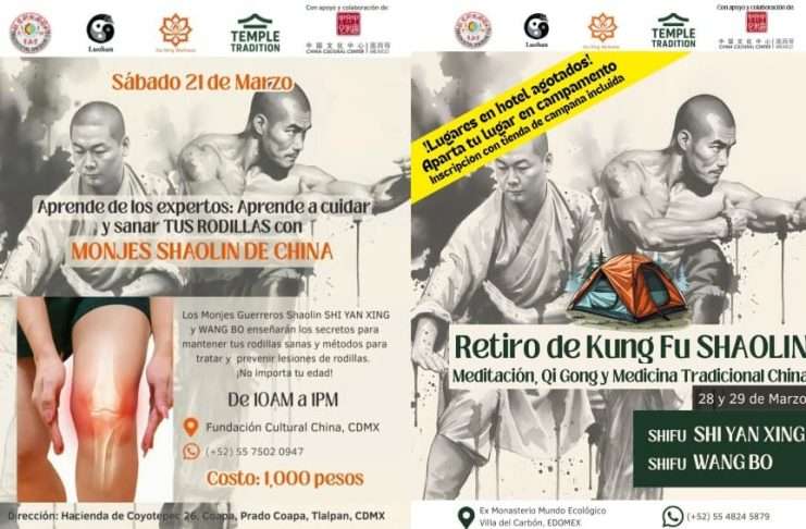 Monjes Shaolin impartirán Taller de Salud y Retiro de Kung Fu en México Monjes Shaolin impartirán Taller de Salud y Retiro de Kung Fu en México