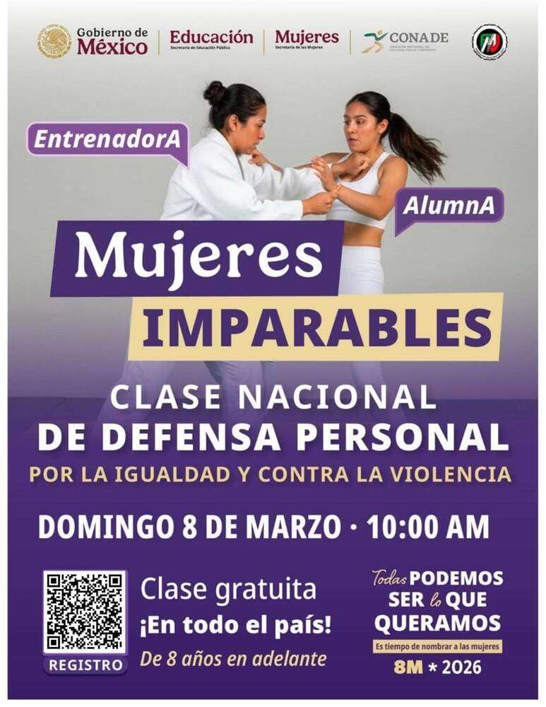 Clase Nacional de Defensa Personal - Mujeres Imparables. Imagen CONADE.