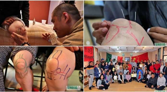 Secretos de Shaolin y una gran experiencia mística en el Taller Rodillas Sanas Maestros de Shaolin enseñando puntos de acupuntura en el taller Rodillas Sanas México