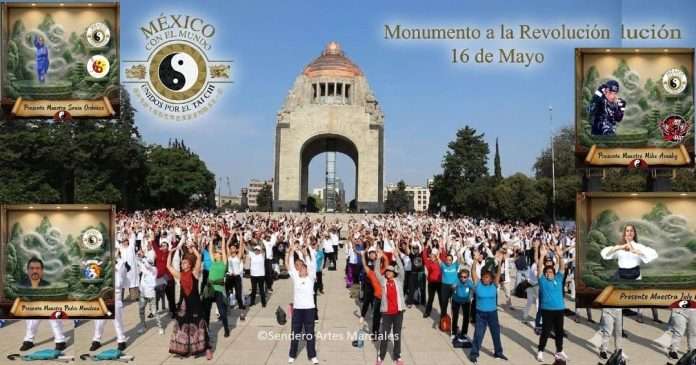 Registro y reconocimiento de escuelas para la Mega Clase de Taichi 2026 en el Monumento a la Revolución