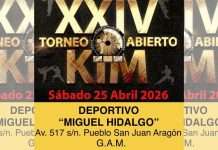 ¡Atención! Cambian sede del XXIV Torneo Abierto KIM 2026 al Deportivo Miguel Hidalgo en la GAM Nueva sede del XXIV Torneo Abierto KIM 2026 en el Deportivo Miguel Hidalgo, GAM