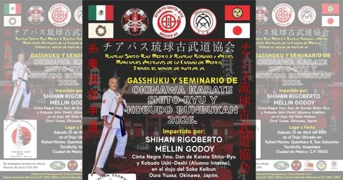 Iztapalapa recibirá el Gasshuku y Seminario de Okinawa Karate y Kobudo Bunkukan 2026