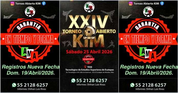 Anuncio de prórroga para inscripciones al XXIV Torneo Abierto KIM 2026