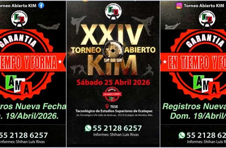 Torneo Abierto KIM 2026 anuncia prórroga para el cierre de registros Anuncio de prórroga para inscripciones al XXIV Torneo Abierto KIM 2026