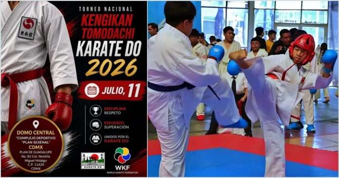 Póster oficial y preparativos para el Torneo Nacional Kengikan Tomodachi 2026 de Karate en la CDMX.