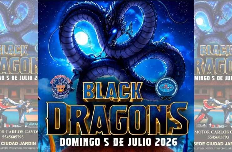 Solo quedan un par de días de registro para el Torneo Black Dragons 2026 El Deportivo Ciudad Jardín de Nezahualcóyotl recibirá a cientos de artemarcialistas este domingo 5 de julio.