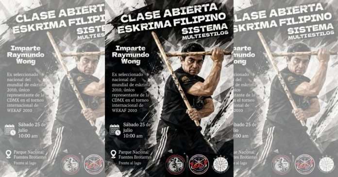 La clase abierta abordará el manejo de bastón Olisis y las bases de las artes marciales filipinas en Fuentes Brotantes, CDMX.