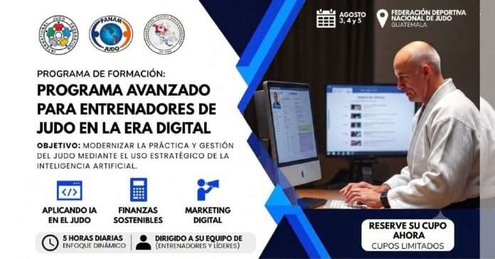 El Judo continental se moderniza, la CPJ convoca al Programa Avanzado para Entrenadores en la Era Digital Entrenadores de judo en capacitación sobre herramientas digitales e Inteligencia Artificial.