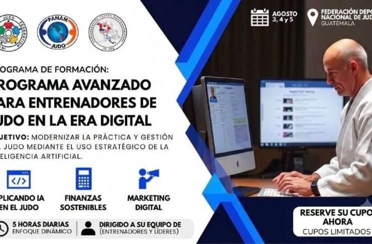 El Judo continental se moderniza, la CPJ convoca al Programa Avanzado para Entrenadores en la Era Digital Entrenadores de judo en capacitación sobre herramientas digitales e Inteligencia Artificial.