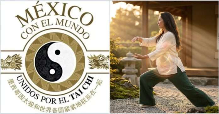 Postura de Qigong para la regulación de la energía interna Qi y el equilibrio del San Jiao.