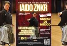 La CDMX será sede de histórico Seminario ZNKR Iaido con Kyoshi Kazuhisa Kaneda 8.° Dan de Japón Sensei Kazuhisa Kaneda ejecutando kata de Seitei Iaido con katana tradicional.