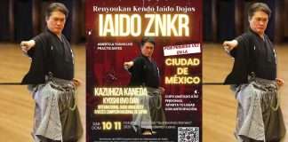La CDMX será sede de histórico Seminario ZNKR Iaido con Kyoshi Kazuhisa Kaneda 8.° Dan de Japón Sensei Kazuhisa Kaneda ejecutando kata de Seitei Iaido con katana tradicional.
