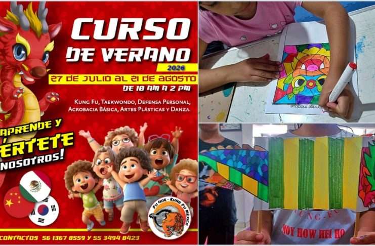 Lanzan el Curso de Verano 2026 de Kung Fu y Taekwondo en Tláhuac Niños practicando disciplinas marciales y actividades culturales en un curso de verano.