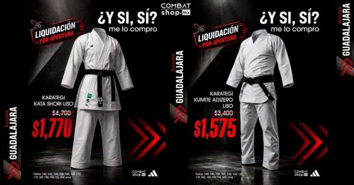 ¡Liquidación por Apertura! Adidas Combat Shop Guadalajara remata karateguis de élite para Kata y Kumite