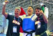 México se corona campeón de Taekwondo en Santo Domingo 2026 tras oro histórico de Carlos Sansores Carlos Sansores celebra la medalla de oro en taekwondo +87 kg en Santo Domingo 2026.