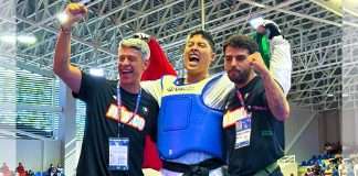 México se corona campeón de Taekwondo en Santo Domingo 2026 tras oro histórico de Carlos Sansores Carlos Sansores celebra la medalla de oro en taekwondo +87 kg en Santo Domingo 2026.