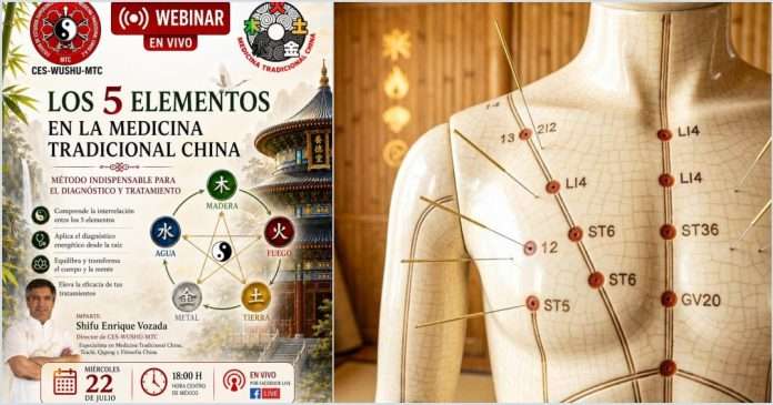 Sabías que tu cuerpo se rige por los 5 Elementos de la Naturaleza, Conócelos en Acupuntura, el Arte de Fortalecer la Salud Agujas de acupuntura y símbolos de los 5 Elementos de la Medicina Tradicional China.