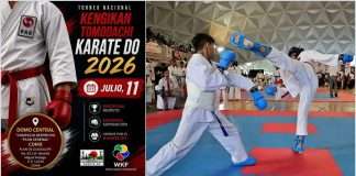 Todo listo para el Torneo Nacional Kengikan Tomodachi 2026 en el Plan Sexenal Áreas de competencia instaladas en el Domo del Plan Sexenal para un torneo nacional de karate.