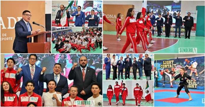 Ceremonia de abanderamiento de la Selección Mexicana de Kickboxing en la CONADE.