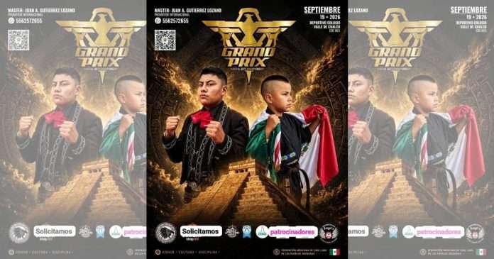 Anuncian el Grand Prix Martial Arts Championship 2026 con cinturones y anillos de colección Cartel oficial del Grand Prix Martial Arts Championship 2026 organizado por FEMELPIA.