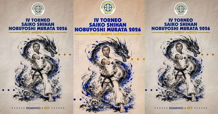 Cartel oficial del IV Torneo Saiko Shihan Nobuyoshi Murata Morishita de Karate-Do en México.