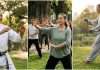 En el Día del Abuelo: Artes marciales, la mejor medicina en la tercera edad Adultos mayores practicando artes marciales y Tai Chi para mejorar su salud en la tercera edad.