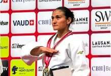 La mexicana Isabel Huitrón conquistó el oro en el Grand Slam de Judo para Sordos en Suiza Isabel Huitrón celebrando la medalla de oro en el Campeonato de Judo para Sordos en Lausana Suiza.