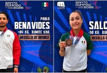 Katia Salcido y Pablo Benavides conquistan medallas de bronce en el karate de Santo Domingo 2026 Katia Salcido y Pablo Benavides ganadores de medalla de bronce en karate en Santo Domingo 2026.