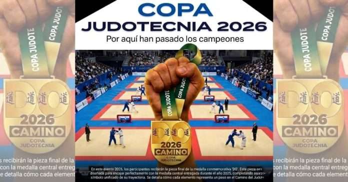 Diseño oficial de la medalla conmemorativa DO de la Copa Judotecnia 2026.