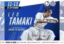 Leo Tamaki regresará a México en septiembre de 2026 para impartir un seminario internacional de Aikido Maestro Leo Tamaki ejecutando una técnica de Aikido durante un seminario internacional.