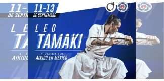 Leo Tamaki regresará a México en septiembre de 2026 para impartir un seminario internacional de Aikido Maestro Leo Tamaki ejecutando una técnica de Aikido durante un seminario internacional.