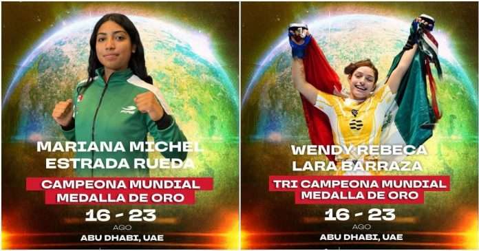 México logra actuación histórica en el Campeonato Mundial Juvenil IMMAF 2026 con 2 oros y un 4 lugar mundial Wendy Lara y Mariana Estrada festejando sus medallas de oro en el Mundial Juvenil IMMAF 2026.