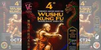 Anuncian el 4.° Torneo Mexicano de Wushu-Kung Fu Tradicional Zhen Wu en la CDMX Cartel del 4.° Torneo Mexicano de Wushu-Kung Fu Tradicional Zhen Wu en la CDMX.