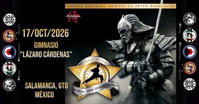 Cartel oficial del Torneo Nacional Abierto de Artes Marciales Gold Star 2026 en Salamanca.