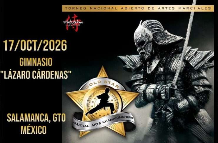 ¡Arranca la Cuenta Regresiva! Salamanca Se Prepara para el Torneo Nacional “Gold Star 2026” Cartel oficial del Torneo Nacional Abierto de Artes Marciales Gold Star 2026 en Salamanca.