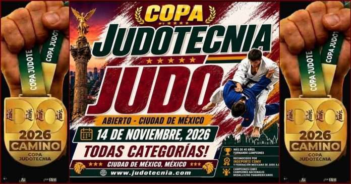 Cartel oficial de la Copa Judotecnia 2026 en la Ciudad de México.