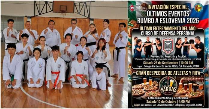 Equipo de IKU México Invita a Curso de Defensa Personal y Despedida Rumbo al Mundial de Eslovenia Integrantes del equipo IKU México que competirán en el Mundial de Karate en Eslovenia.