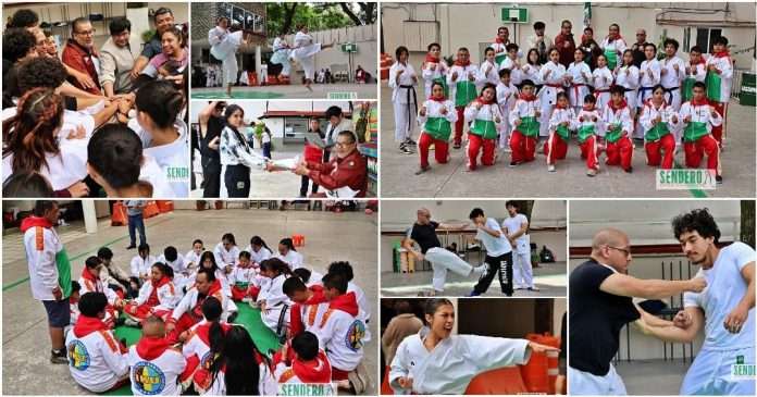 Atletas del equipo IKU México con uniformes oficiales rumbo al Mundial de Karate en Eslovenia.