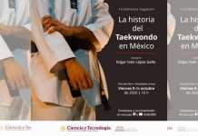 INEHRM Impartirá Conferencia Magistral sobre la Historia del Taekwondo en México Cartel promocional del INEHRM o imagen histórica del taekwondo en México.