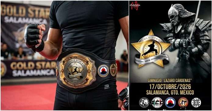 Cinturón de Gala oficial para el Gran Campeón del Torneo Gold Star 2026 en Salamanca.